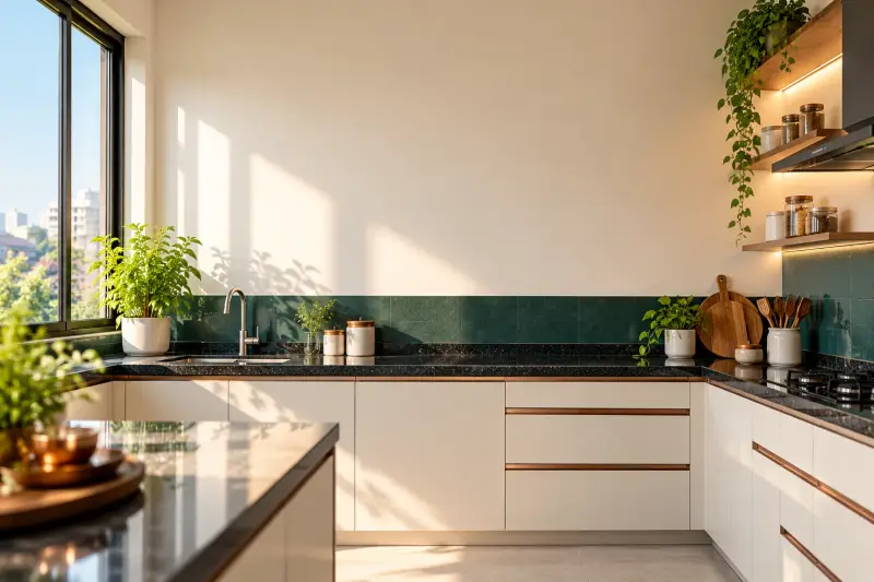 A sunlit home kitchen